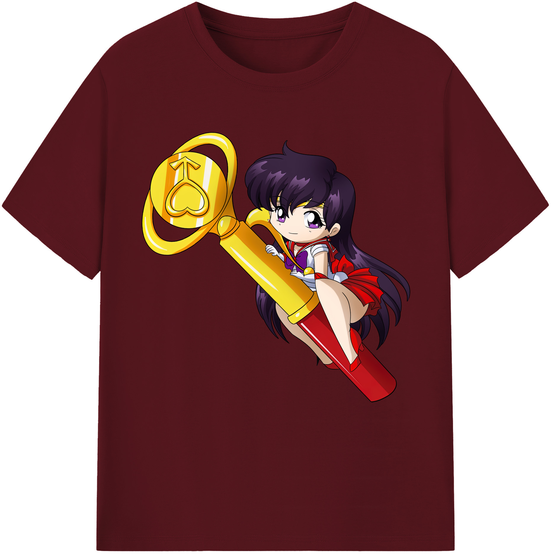 （画像用） 美少女戦士セーラームーン 火野レイ ひの レイ Sailor Moon Hino Rei （セーラーマーズ,Sailor Mars） 綿100％半袖Tシャツ（フロントプリント）